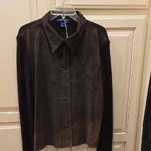 Vintage 2000's My Weekend Clothes Brown Suede Jacket /Sweater Size Large